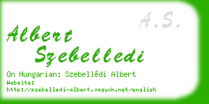 albert szebelledi business card