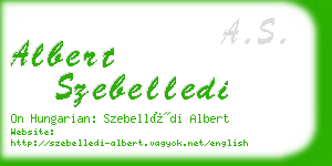 albert szebelledi business card